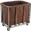 Shelf Movable Trolleys Removable Bags With Laundry Basket Hamper Basket Laundry Collector Trolley Heavy Duty Laundry Bin Hotel Restaurant Linen Cart,10 Tubes/Brown (Blue) view 1