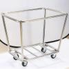 Shelf Movable Trolleys Removable Bags With Laundry Basket Hamper Basket Laundry Collector Trolley Heavy Duty Laundry Bin Hotel Restaurant Linen Cart,10 Tubes/Brown (Blue) view 2