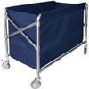Shelf Movable Trolleys Folding Laundry Sorter Cart Hamper On Wheels Service Basket For Hotel Bathroom Stainless Steel Frame, Oxcloth Bags/Blue (Blue) view 1