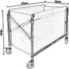 Shelf Movable Trolleys Folding Laundry Sorter Cart Hamper On Wheels Service Basket For Hotel Bathroom Stainless Steel Frame, Oxcloth Bags/Blue (Blue) view 2
