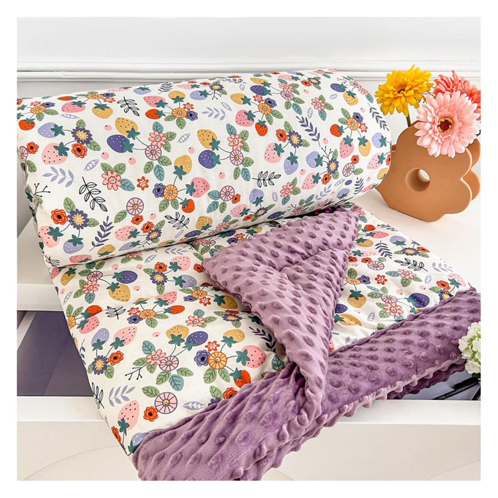 AOPPLSOT Cotton Quilts, Thick Warm Cuddly Blanket, Fluffy Winter Comforter, Four Season Duvets, Quilt for Couch, Chair and Bed, Reversible,G,150 * 200cm 2.8kg