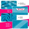 CASA COPENHAGEN Solitaire Mix 6 Pieces Towel Set- Grey Violet + Teal, 600 GSM 2Bath Towel 2Hand Towel 2Washcloth, Designed in Denmark Made of Soft Egyptian Cotton for Bathroom, Kitchen & Shower view 4