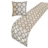 The HomeCentric King/Queen/Twin White, Beige & Grey Decorative CA King 86"x18" Bed Runner with Two Pillow Cover, Embroidered, Bouclet & Lace Bed Scarf on Cotton Fabric - Threaded Geometry view 4