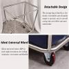 Shelf Movable Trolleys Removable Bags With Laundry Basket Hotel Laundry Sorting Cart With Mute Wheels Linen Cleaning Trolley Service Practical Storage Hamper For Dirty Clothes Towels/Black (Brown) view 4