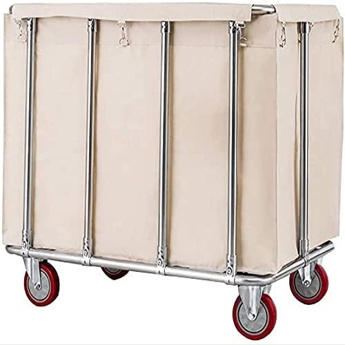 Shelf Movable Trolleys Rolling Laundry Sorter Cart Laundry Basket On Wheels Hamper With Removable Bags Total Capacity 400L/Blue (Beige)