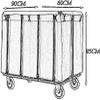 Shelf Movable Trolleys Rolling Laundry Sorter Cart Laundry Basket On Wheels Hamper With Removable Bags Total Capacity 400L/Blue (Beige) view 2