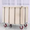 Shelf Movable Trolleys Rolling Laundry Sorter Cart Laundry Basket On Wheels Hamper With Removable Bags Total Capacity 400L/Blue (Beige) view 3