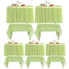 5 Pack Plastic Table Skirts and Cloths for Rectangle Tables, 14 Ft Blue Tableskirts and 54" x 108" Tablecloths, Disposable Tablecloth Skirt Covers for Party (Fruit Green) view 2