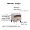Bedside Table Wooden Nightstand Slate Tabletop End Tables Double-Layer Storage Design Bedside Cabinet Simple and Exquisite Bedside Table Side Table view 3