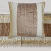 The HomeCentric King/Queen/Twin Beige Designer Queen 74"x18" Bed Runner with Two Pillow Cover, Velvet & Patchwork Bed Scarf on Velvet Fabric - Luxe Velvet Lines view 2