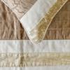 The HomeCentric King/Queen/Twin Beige Designer Queen 74"x18" Bed Runner with Two Pillow Cover, Velvet & Patchwork Bed Scarf on Velvet Fabric - Luxe Velvet Lines view 3