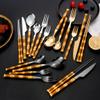 Black Silverware Set for 7 Utensil Sets includ ChopsticksForksSpoonsDinner KnivesTeaspoonsSalad Fork42 Piece view 4
