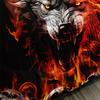 AILONEN Howling Wolf Comforter Set Full Size, 3D Fire Wolf Skull Bedding Set,Cartoon Animals Wolf Print Duvet Set for Boys Girls,3 Pieces, 1 Quilt and 2 Pillowcases view 4