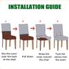 Lukery Stretch Chair Covers Set of 2/4/6 Thicken Velvet Kitchen Chair Covers, Washable Dining Room Chair Covers Chair Covers Protector for Restaurant, Hotel (Beige,Set of 2) view 3
