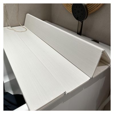 Bathtub Tray Foldable Bathtub Cover Shutter Bath Lid, White Bathtub Insulation Cover, 0.6cm Thickness Waterproof Dust-Proof Cover Bathtub Tray for Book, Phone, Tablet Multifunctional (Color : White,