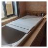 Bathtub Tray Folding Bathtub Caddy Tray Dust-Proof Bathtub Cover Bath Lid, PVC Scalable Insulation Cover Shutter Bath Lid Bath Tub Accessories, 0.6cm Thickness 22 Size Multifunctional (Color : White view 1