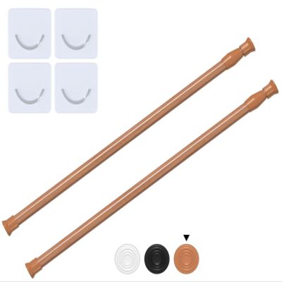 2 Pcs Small Tension Rod 16-28 Inch,Short Curtain Rod No Drilling Tension Curtain Rod Adjustable Spring Curtain Rods for Small Window, Closet, Cupboard, Shoe Rack, Kitchen