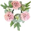 Christmas Candle Ring Greenery Wreath Candle Holder Christmas Candle Wreath Mini Flower Candleholder Wreaths for Xmas Living Room Tabletop Decorations - Pink view 1