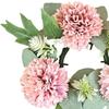 Christmas Candle Ring Greenery Wreath Candle Holder Christmas Candle Wreath Mini Flower Candleholder Wreaths for Xmas Living Room Tabletop Decorations - Pink view 2