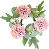 Christmas Candle Ring Greenery Wreath Candle Holder Christmas Candle Wreath Mini Flower Candleholder Wreaths for Xmas Living Room Tabletop Decorations - Pink view 4