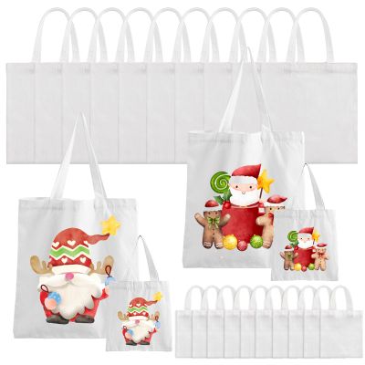 Sublimation Blank Tote Bags, 20Pcs Canvas Tote Bags 16.1 x 15.4 Inch, 9.1 x 8.3 Inch Small Canvas Tote Bag Reusable Grocery Bags Shopping Cloth Bag for Heat Transfer, DIY, Valentines Craft, White