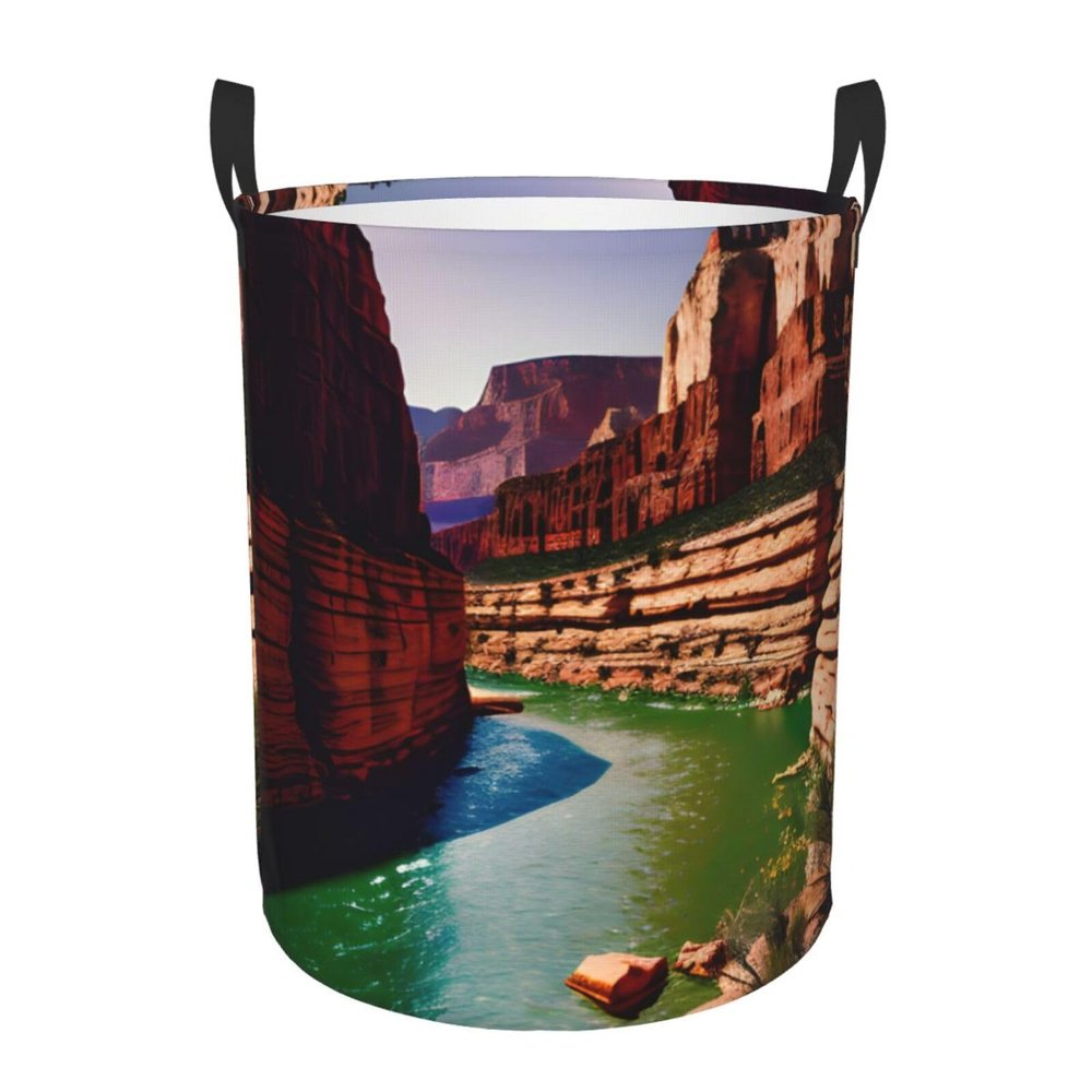 Laundry Basket, Laundry Hamper, Hampers For Laundry, Clothes Baskets Collapsible With Handles,Grand Canyon