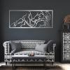 Women Metal Line Art, 3d Decor Woman, Metal Wall Decor, Minimalist Line Art, Metal Tree Wall Art, Tree of Life Sign, Wall Hangings, Large Metal Wall Art, Metal Wall Art for Living Room (10"x30"|26x76cm, Silver) view 1