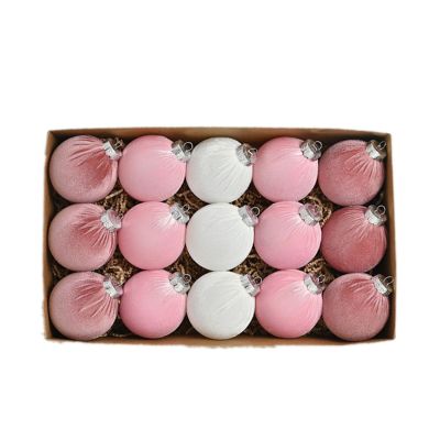 15Pcs Velvet Christmas Ornaments Balls, Velvet Christmas Tree Balls Decorative Xmas Hanging Ornaments Neutral Christmas Decorations for Xmas Tree New Year Winter Holiday Home Decor