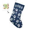XOZOTY Personalized Paw Cute Bone Navy Christmas Stocking Name Socks Custom 17.52 x 7.87 Inch Xmas Pup Gifts Party Decor view 2