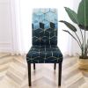 Gibelle Chair Covers for Dining Room Set of 4, Spandex Stretch Dining Room Chair Cover, Removable Washable Kitchen Parsons Chair Covers Seat Slipcovers, Blue Cubes view 2