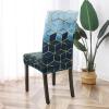 Gibelle Chair Covers for Dining Room Set of 4, Spandex Stretch Dining Room Chair Cover, Removable Washable Kitchen Parsons Chair Covers Seat Slipcovers, Blue Cubes view 3