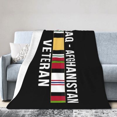 Afghanistan and Iraq Veteran Throw Blanket 50X40in Warm Super Soft Flannel Blankets for Bed Sofa Great Gift2
