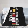 Afghanistan and Iraq Veteran Throw Blanket 50X40in Warm Super Soft Flannel Blankets for Bed Sofa Great Gift2 view 1