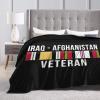 Afghanistan and Iraq Veteran Throw Blanket 50X40in Warm Super Soft Flannel Blankets for Bed Sofa Great Gift2 view 2