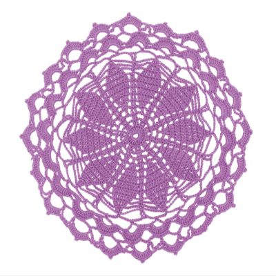 SUNONE11HKA 12 Inch Lace Crochet Doilies Table Placemat Washable Kitchen Round Leaves Decor Doily (1, Light Purple)