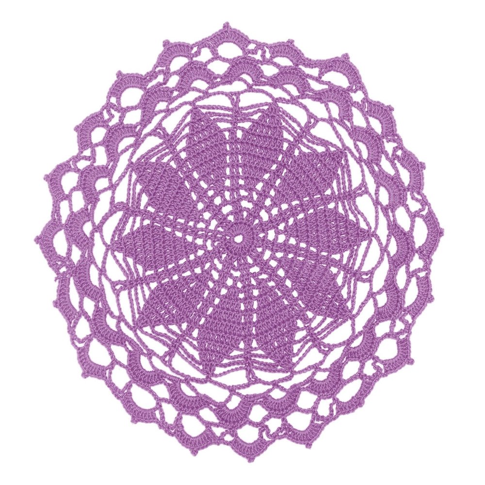 SUNONE11HKA 12 Inch Lace Crochet Doilies Table Placemat Washable Kitchen Round Leaves Decor Doily (1, Light Purple)