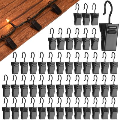 Gisafai Christmas Shingles Light Clips Asphalt Roof Light Clips Mini Gutters Hooks for Hanging Christmas Outdoor Decoration, Electroplated Iron(Black,100 Pcs)