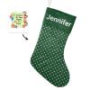XOZOTY Personalized Polka Dot Green Point Christmas Stockings Customized Xmas Festive Gifts Home Fireplace Decor 17.52 x 7.87 Inch view 2