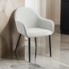 Benjara Emin 23 Inch Dining Armchair, Modern Light Fabric Seat, Set of 2, Gray and Black view 2