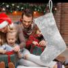 XOZOTY Personalized Snowflake Gray Snow Christmas Stockings Customized Xmas Festive Gifts Home Fireplace Decor 17.52 x 7.87 Inch view 1
