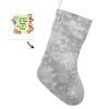 XOZOTY Personalized Snowflake Gray Snow Christmas Stockings Customized Xmas Festive Gifts Home Fireplace Decor 17.52 x 7.87 Inch view 2