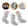 XOZOTY Personalized Snowflake Gray Snow Christmas Stockings Customized Xmas Festive Gifts Home Fireplace Decor 17.52 x 7.87 Inch view 4