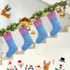 XOZOTY Personalized Cat Dog Paw Blue Christmas Stockings Customized Xmas Festive Gifts Home Fireplace Decor 17.52 x 7.87 Inch view 3