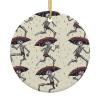 Christmas Tree Ceramic Hanging Christmas Ornaments Round Hanging for Christmas Tree Skeleton Dancing with Umbrella Ceramic Ornament Porcelain Pendants for Xmas Creative Decoration Hanging view 1