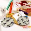 Christmas Tree Ceramic Hanging Christmas Ornaments Round Hanging for Christmas Tree Skeleton Dancing with Umbrella Ceramic Ornament Porcelain Pendants for Xmas Creative Decoration Hanging view 4