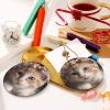 Christmas Tree Ceramic Hanging Christmas Ornaments Round Hanging for Christmas Tree Sweet Animals Cute cat Ceramic Ornament Porcelain Pendants for Xmas Creative Decoration Hanging view 4
