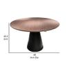 Benjara BM307585 49 in. NASA Walnut Wood Surface Black Pedestal Base Modern Dining Table view 3