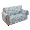 Benjara BM307081 103 in. Jiye Wave Quilted Polyester Loveseat Cover with Seashell Design White view 1