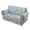 Benjara BM307081 103 in. Jiye Wave Quilted Polyester Loveseat Cover with Seashell Design White view 2