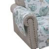 Benjara BM307081 103 in. Jiye Wave Quilted Polyester Loveseat Cover with Seashell Design White view 3